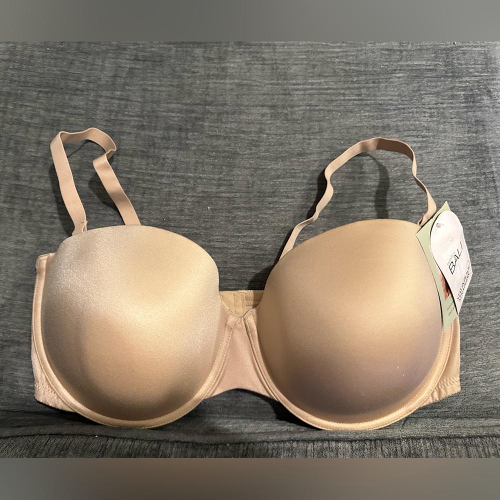 Bali Women's Full Coverage Underwire Multiway Strapless Bra taupe, size 42D NEW